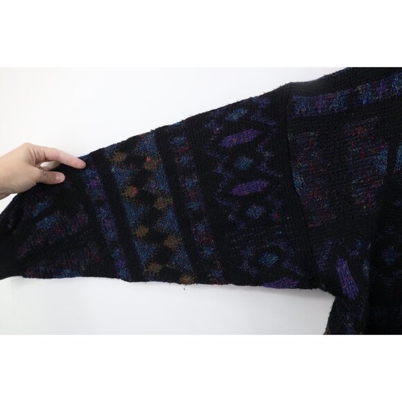 Vintage 90s Coogi Style Mens XL Ed Bassmaster Rainbow Wool Blend Knit Sweater - Picture 6 of 9
